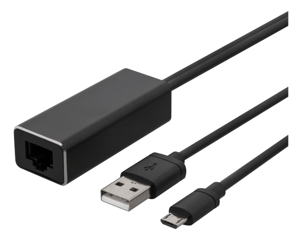 Ethernet-adapter til casting-enhed 1m 100 Mbps USB-A+USB MicroB Svart 60