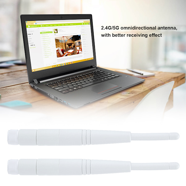 2 stk. 2.4G/ 5G Dual Band WiFi-antenne 4DBi Omni RP‑SMA Interface-antenne