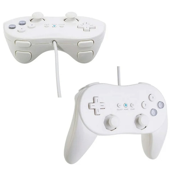 2x Klassisk Controller til Nintendo Wii Konsol Kablet Gamepad til Wii Remote