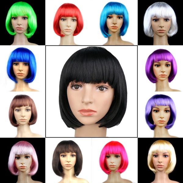 Fashion Women&Girls Sexy Wigs ，Full Bangs Short Straight Wig