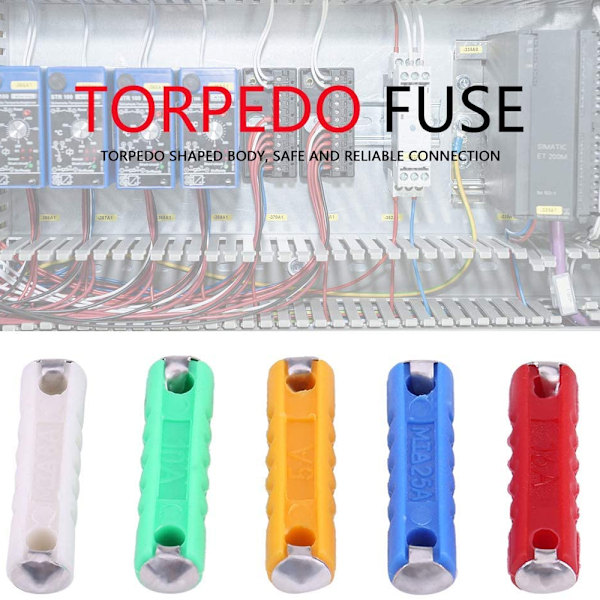 200 stk. Torpedofuse, Multifarvede Torpedoformede Bilfusesikringer