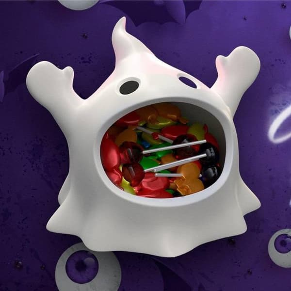 Halloween Glutton spøkelse ånd godteriskål festdekorasjon Hvit White l