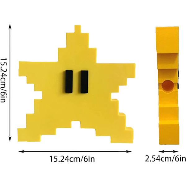 Rétro Super Mario Pixel Star Julgransprydnad Stjärna Form av é