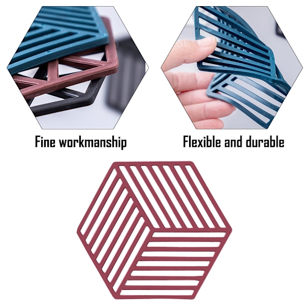 4 stk gryteunderlag - Multi-Use Intricately Carved Insulated