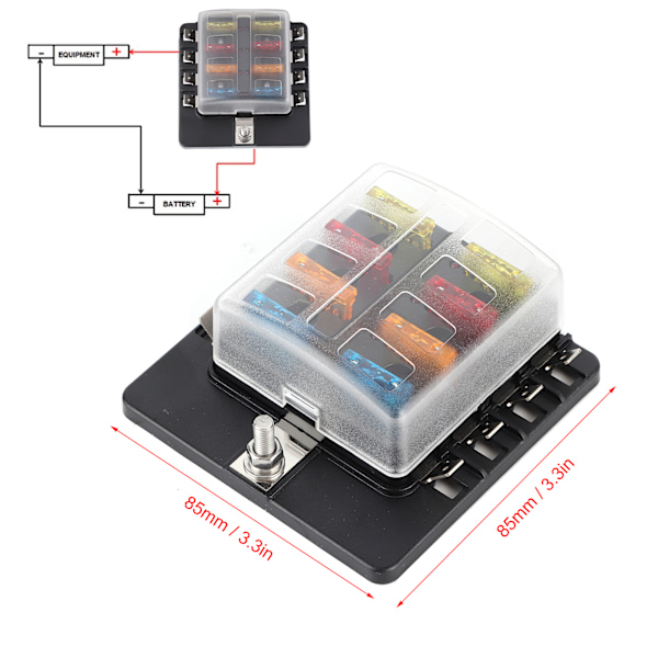 8-vägs Säkringshållare för Bil Båt med LED-indikator Tillbehör