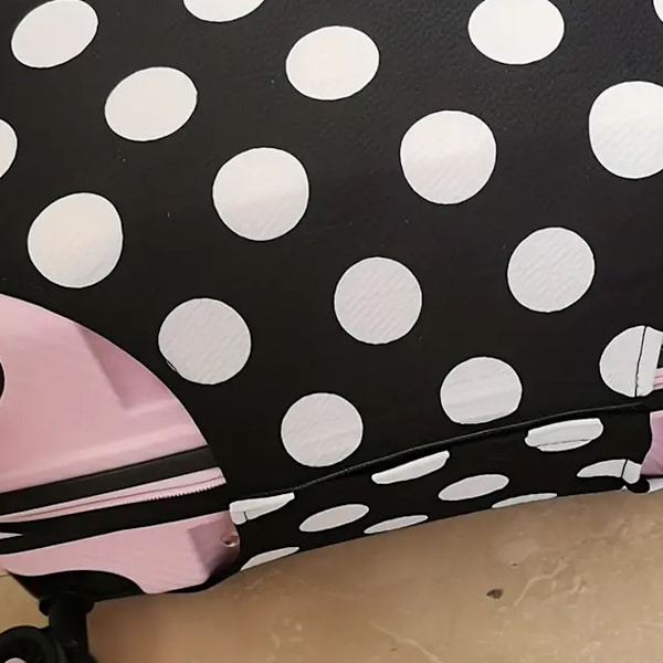 1 st dammsäker resväska skyddande överdrag bagage skydd (svart vita prickar XL26-28)
