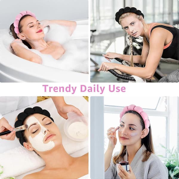Spa-hårbånd til ansigtsvask eller ansigtsbehandling, bløde makeup-hårbånd til ansigtsvask, maske, p