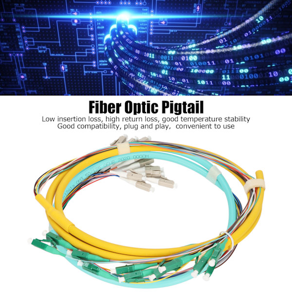 Fiber Pigtail Kabel Single Mode 12 Strand 1,5m Stabil Fiberoptisk Pigtail för Lokalt Nätverkskommunikationssystem