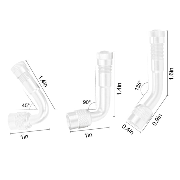 Messing Dekkventil Forlengelse 90° 135° 45° Ventil Forlengelsesadapter for Bil Motorsykkel Sykkel Gull