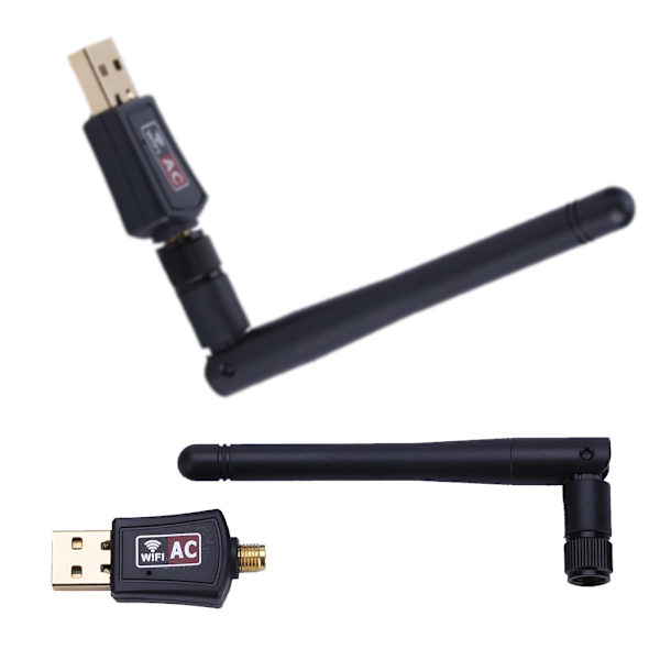 600M Ekstern Dual Band 2.4G/5G Antenne WiFi USB Adapter Mottaker Trådløst Nettverkskort