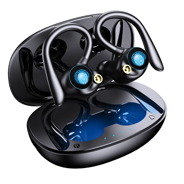 Trådlösa öronsnäckor, Bluetooth 5.2-hörlurar, 120 timmars speltid, IPX7 vattentäta Bluetooth-hörlurar, over-ear-hörlurar med 800 mAh laddningsfodral,