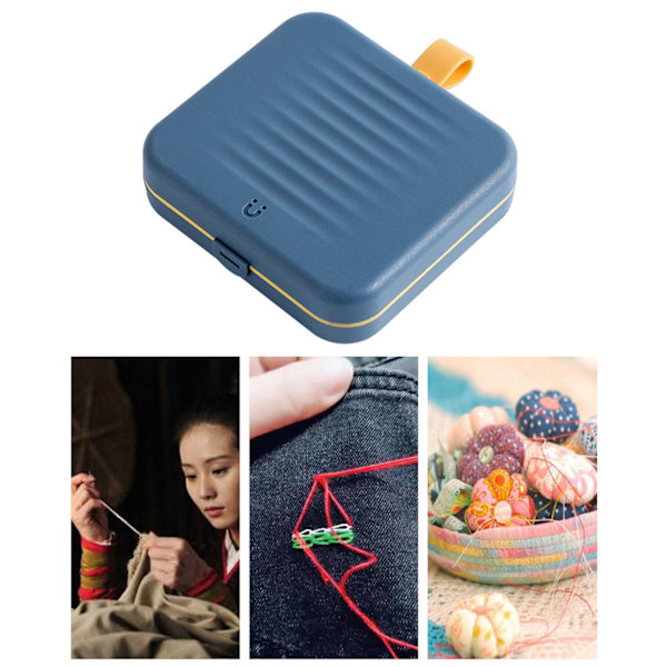 Magnetisk sug sybox bärbar liten dubbelskikts magnetisk sybox kit för hem sovsal resor blå