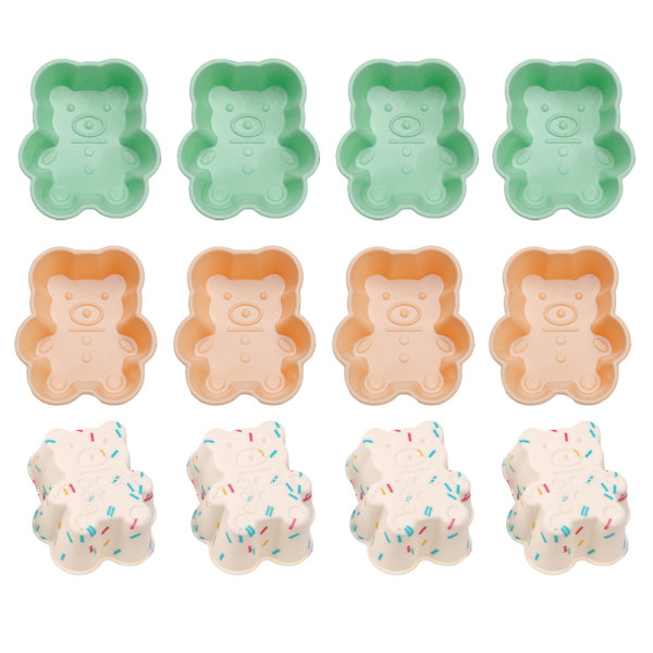 Bakmuggar av silikon, flerfärgade, återanvändbara muffinsfoder