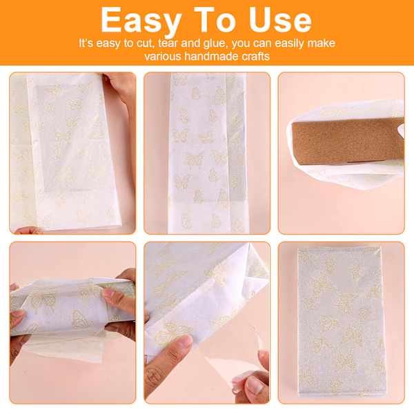 25 st gyllene fjärilspapper, presentpapper i bulk, presentpapper för födelsedagar, fester och bröllop, shower DIY-hantverk