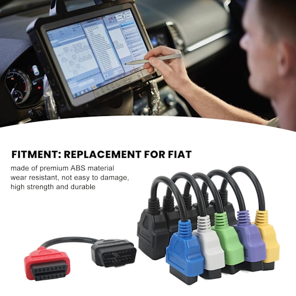 6 kpl OBD2-kaapeliadapteria Ammattimainen diagnostiikkaskannerikaapeli Fiatille