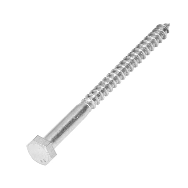 304 Rustfrit Stål Halvgevind Bolte Træ Hex Lag Skruer Selvtapende Træ Coach Skrue M6x80MM