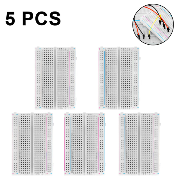 5 pcs Breadboard/Mini Breadboard/Experimental Board 400 Holes Le