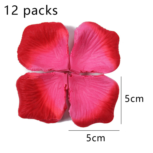 12 poser kunstige roseblader, ikke-vevde blomsterblader for
