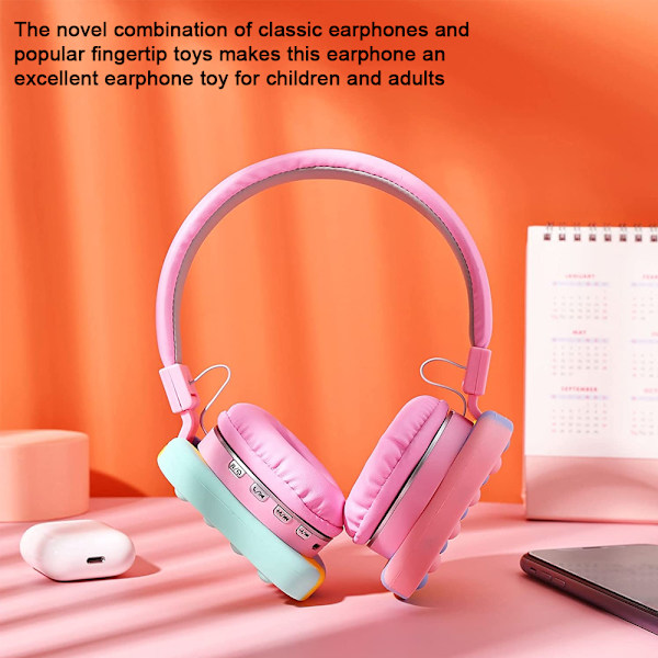 Bluetooth On-Ear Hörlurar med Pop Bubbles, Silikon Push och