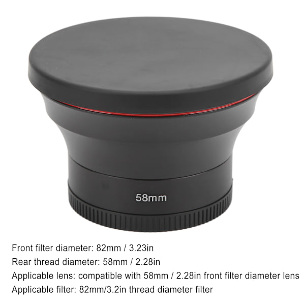 58mm 0.43X laajakulmalinssi optinen lasikamerakamera makrolinssillä maisemakuvaukseen