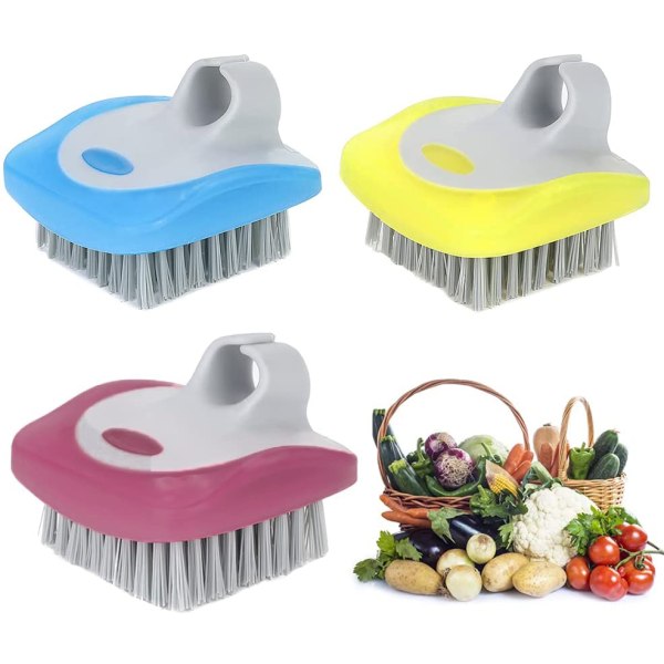 3 Piece Fruit Vegetable Brush, 3PCS Veggie Brushes Fruit