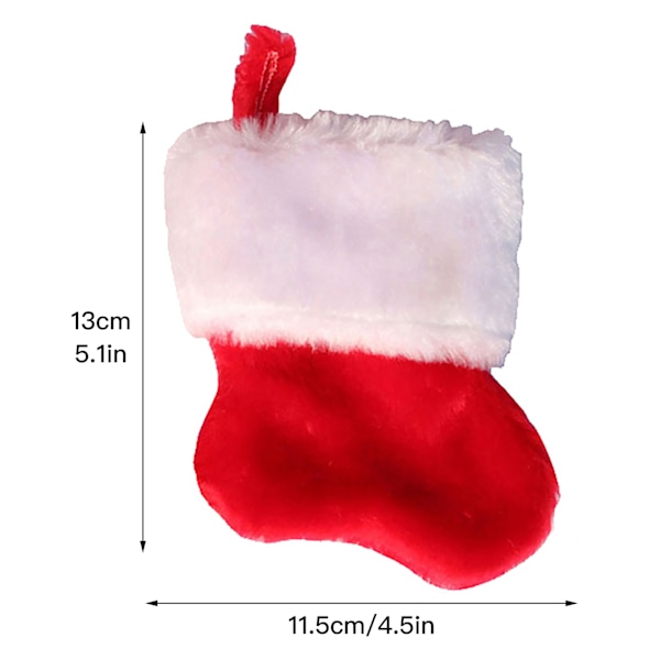 Röd Vit Julstrumpa, Klassisk Juldesign För Din Mysiga Öppen Spis Och Julgran, Tillverkad Av Flanell, Mjuk Och Bekväm, Perfekt Gåva