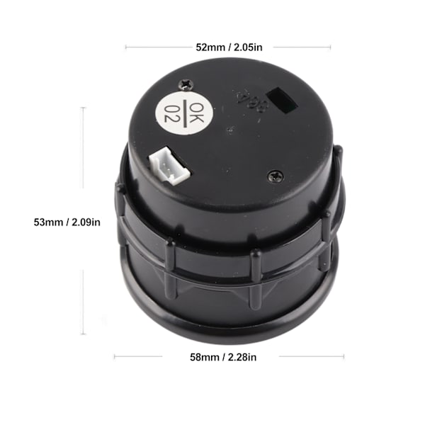 2-in-1 12V Turbo Boost -mittari ‑30‑30PSI mittausalue, valkoinen valo, universaali