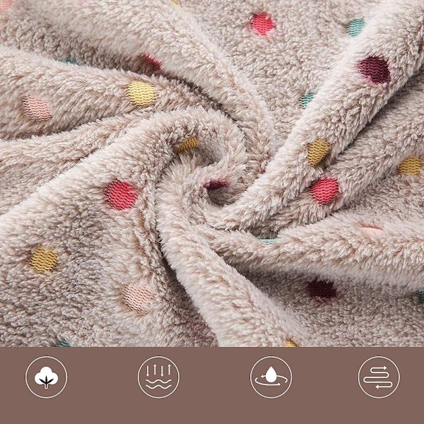 3 Supermjuka, fluffiga premium fleece-djurfiltar i flanell för hundvalp katt med ljusa prickar