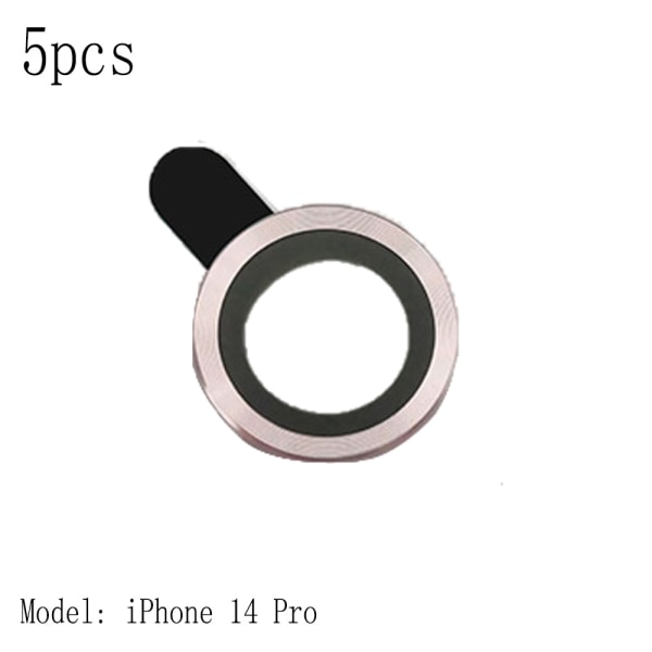 5 deksler til telefonkameralinse - iPhone 14 Pro pink