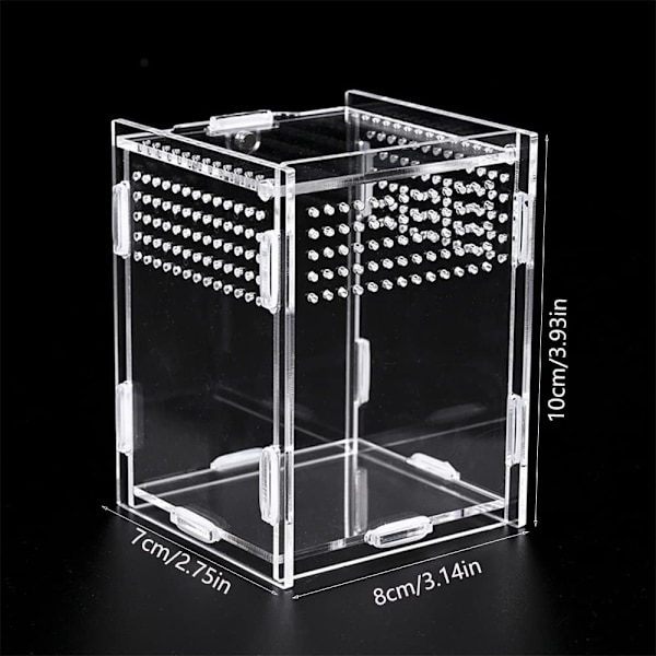 Insektsmatningslåda, transparent akryl avelslåda, akryl reptil låda, akryl habitat terrarium, för reptiler, spindel, ödla, skorpion, anti