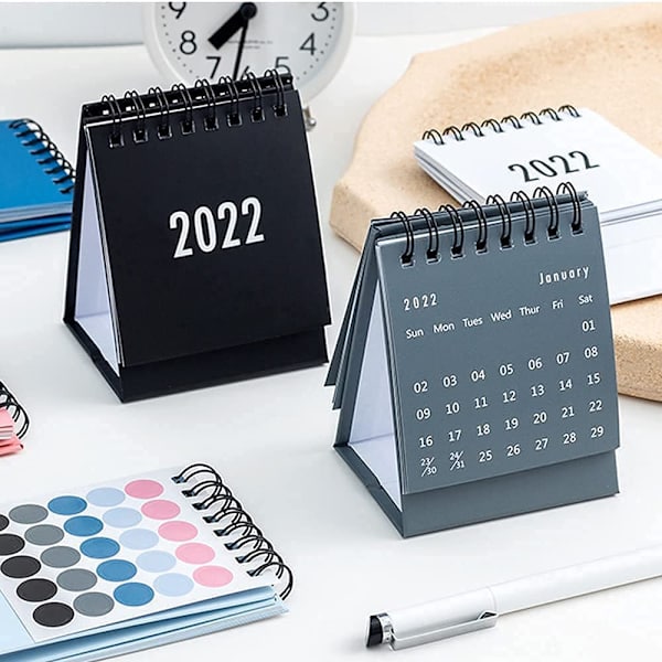 Skrivebords kalender - 2022 Lille skrivebords kalender til planlægning