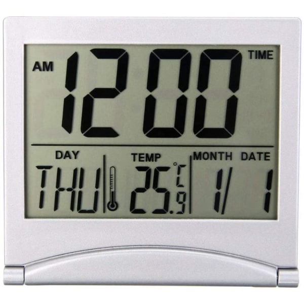 Fällbar bärbar skrivbordsdigital LCD-skärmtermometerkalender