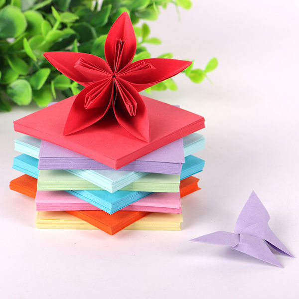 Origamipappersats, 3-pack/300 ark dubbelsidigt origamipapper, för