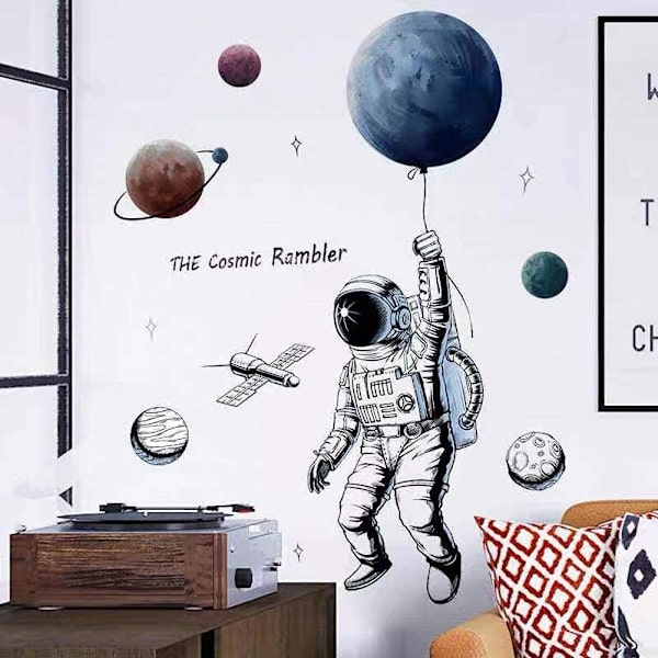 WandSticker4U®- XL Wandtattoo ASTRONAUT FLIEGT I Wandbilder: