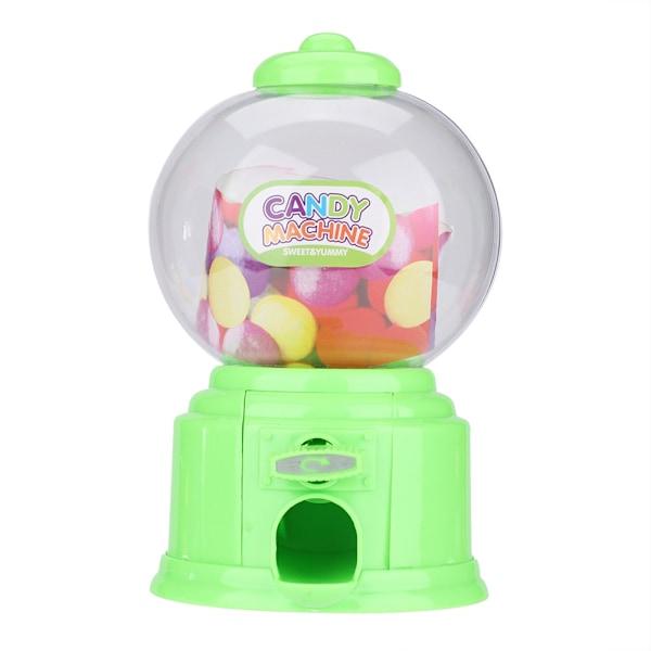 Bærbar slikmaskine til børn, mini gumball dispenser i plastik, gave til børnehave (grøn)