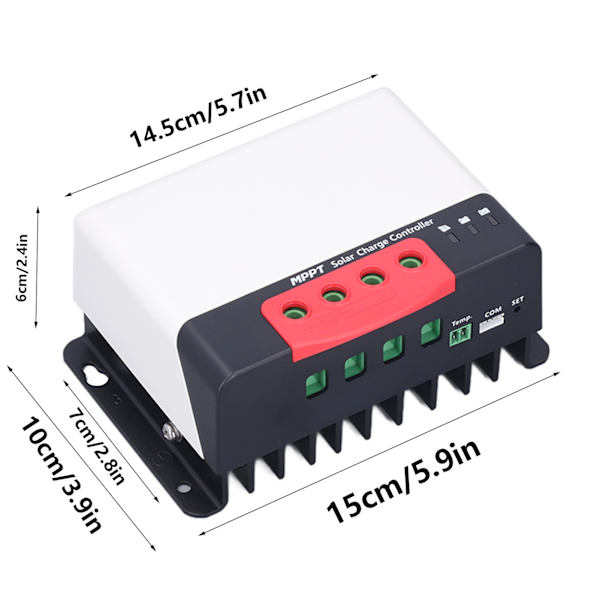 MPPT Solcellsladdningsregulator 12V/24V Automatisk Identifiering 30A IP32 Vattentät för Husbil Hemmaströmstation