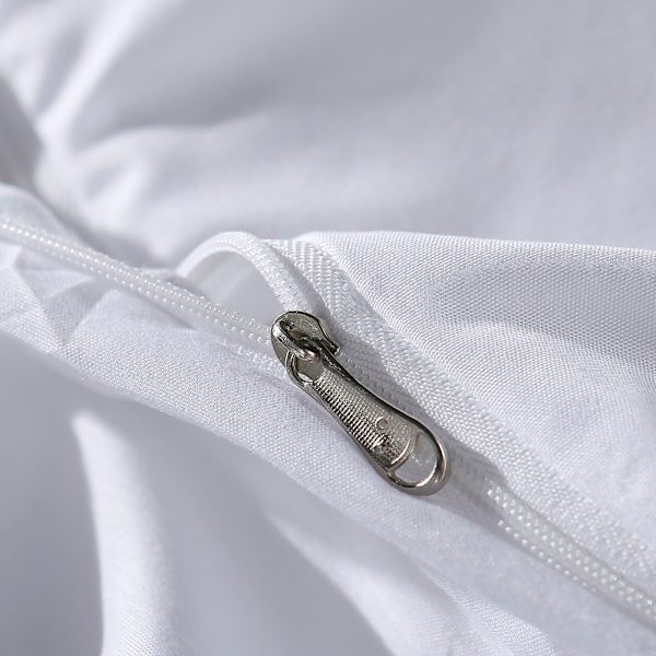 3-delat Modern Ruffle Sängklädesset i Polyester - Kuddfodral & Täcke (Vit King)