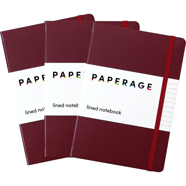 3-pack linjerade anteckningsböcker, Blush, hårt omslag, medium