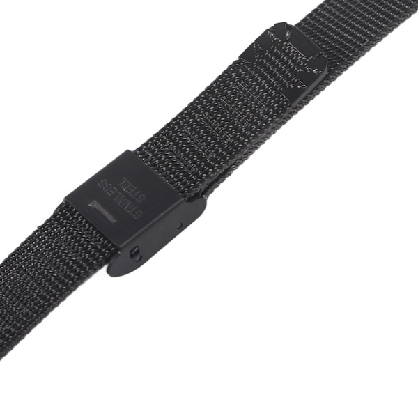 Mesh vävd rostfritt stål klockarmband män kvinnor justerbar ersättning klockarmband tillbehör svart 0,39 tum