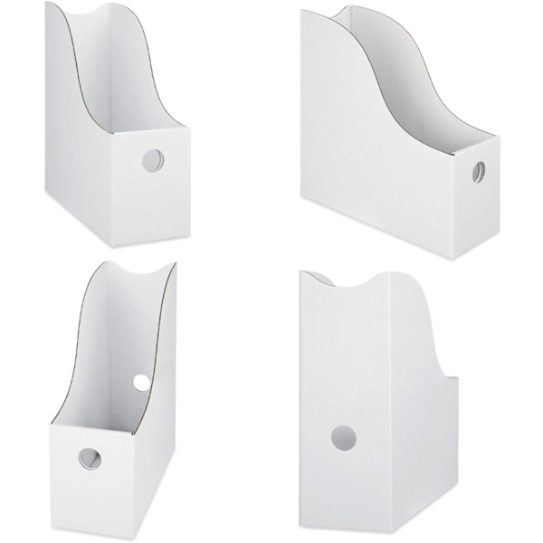 Hvid magasinholder - (2-pak), robust magasin i pap