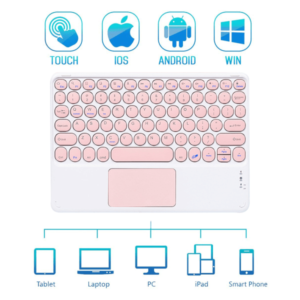 1 sett Bluetooth-tastatur mus med berøringsplate