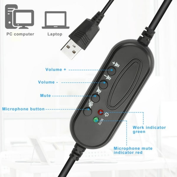 Usb-hovedtelefoner med støjreducerende mikrofon til computer