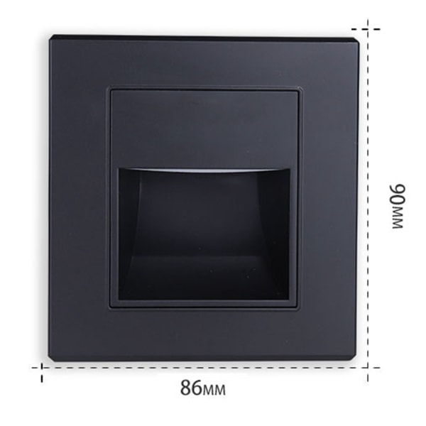 3 stk. Trinlys 1,5W 3000K Varm Hvid Blød Belysning Indbygget Trappe Trinlampe til Sengeside Korridor Trappe