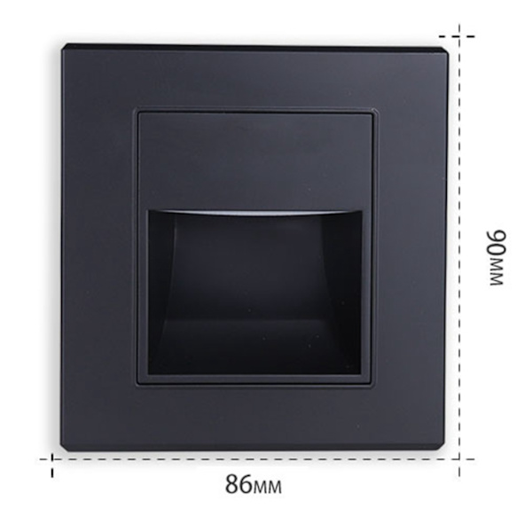 3 stk trinnlys 1,5W 3000K varmt hvitt mykt lys innebygd trappetrinlampe for nattbord korridor trapp