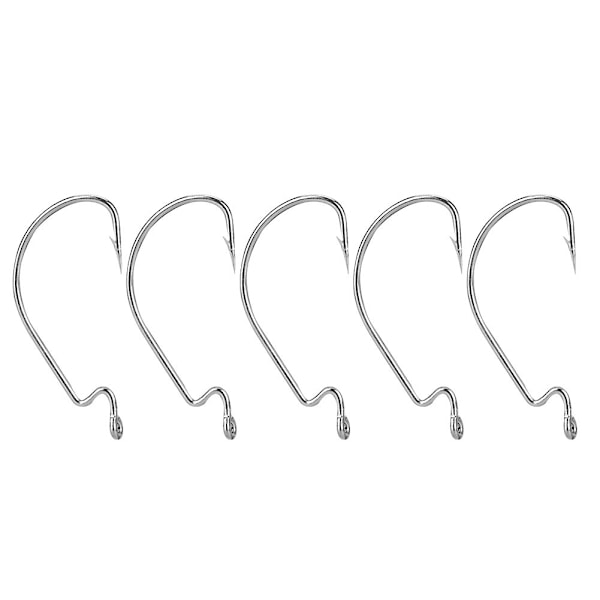 20PCS Offset Fiske krok Crank Worm Svart Nikkel Fiskeutstyr Verktøy 3/0