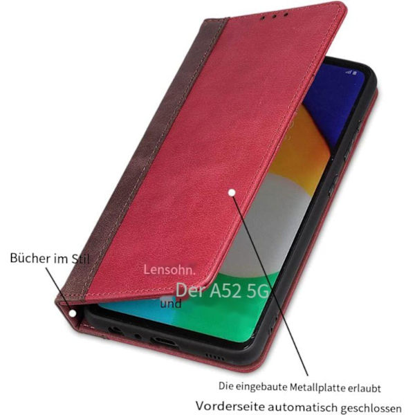 Handyhülle för Samsung Galaxy A52 5G/4G Hülle Leder Klappbar Flip Case