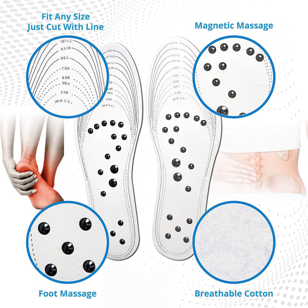 2 par akupressur magnetiska massagesulor för män/kvinnor, fot