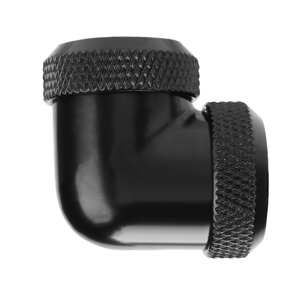14mm OD DIY Twist 90 Graders Vinkel Dubbel Hård Rör Rör Anslutning Vatten Vätskekylning Svart
