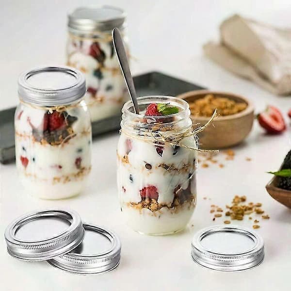24-pack 70 mm vanliga Mason Jar-lock - läckagesäkra delade konserveringslock
