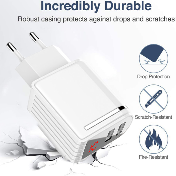 Dual Port Digital Display Lader Kreativ Universell USB Lading